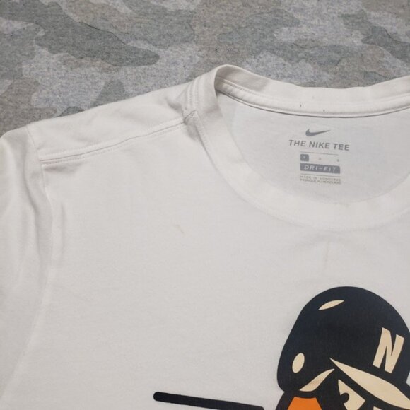 Nike BSBL Shirt Mens Large White Short Sleeve Tee Dri-fit Baseball - Picture 7 of 16